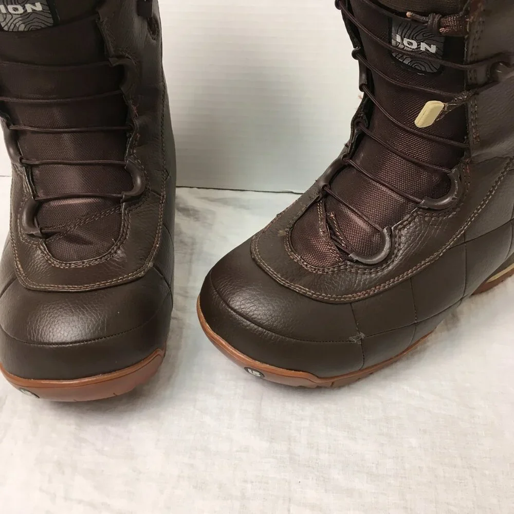 Burton Ion Snowboard Boots! 8.5 Brown Synthetic Leather Top of Line EXCELLENT